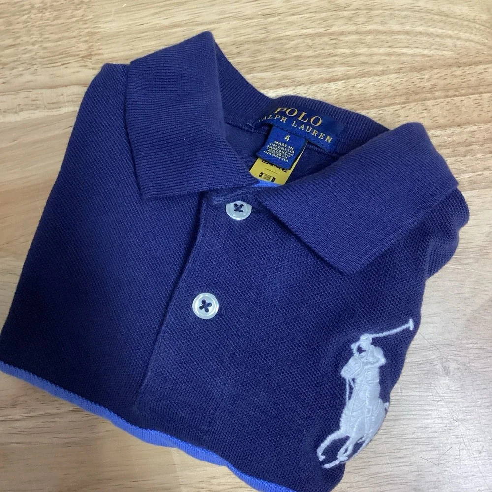 Boys Polo Ralph Lauren Big Pony Short Sleeve Golf Polo-‎ Size 4